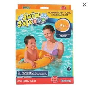 NEW in Box Bestway Swim Safe ABC Wondersplash Round 2-Ring Baby Boat
